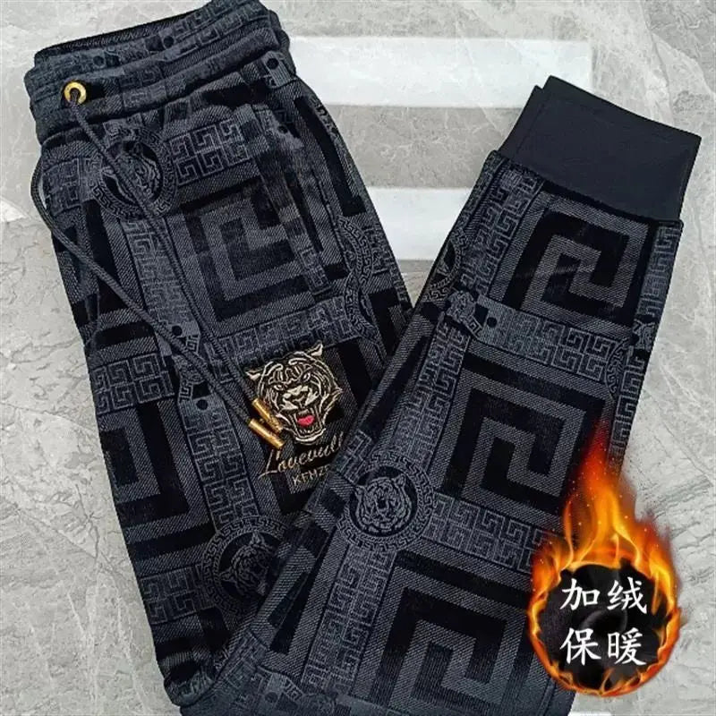 New Harem Pants with Tiger Embroidery for Men Autumn and Winter Sweatpants Men Clothing baggy Joggers Streetwear Track Pants