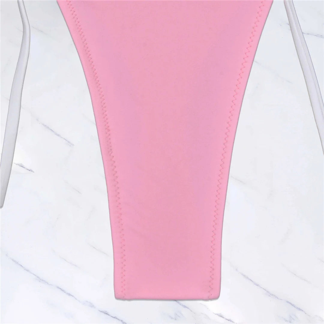 S - XL Sexy Halter Strappy High Cut Bikini Women Swimwear Female Swimsuit Two-pieces Bikini set Bather Bathing Suit Swim V6244