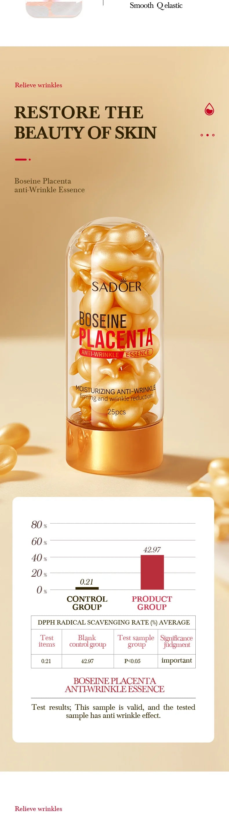 25pcs SADOER Boseine Face Serum Capsule Facial Moisturizing Brightening Firming Facial Essence Beauty Face Skin Care Products