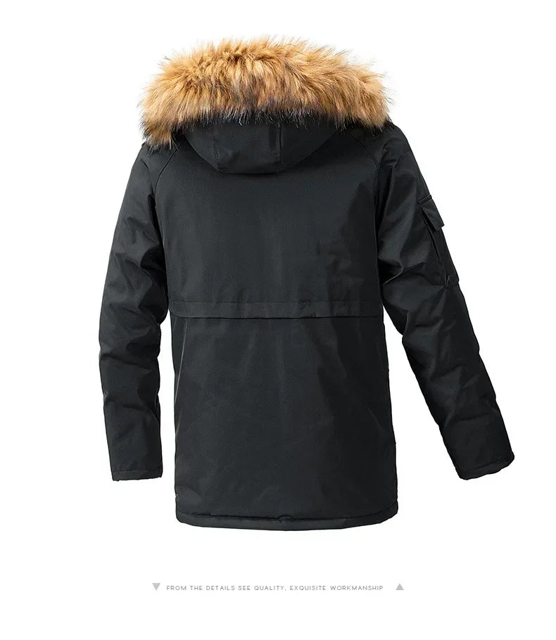 Windbreaker Parkas Coat Coldproof Cotton-padded Male Outerwear Winter Jacket Men Thicken Fleece Jackets Man Streetwear parkas