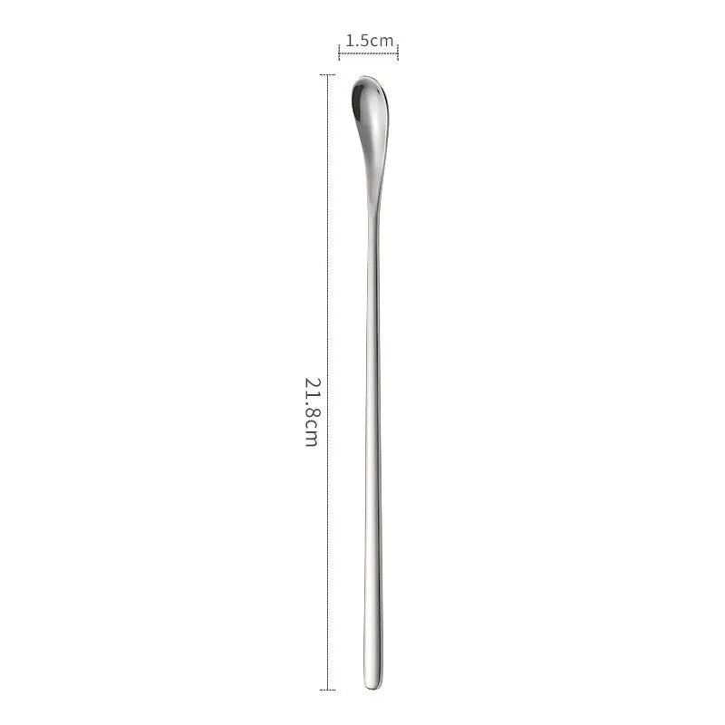 304 Stainless Steel Long Handle Stirring Spoon Coffee Tea Ice Spoon Bar Tableware Fashion Kitchen Tool Seasoning Mixing Dessert