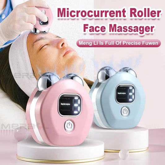 Face Lifting Device EMS Face Massager Skin Tightening Microcurrent Roller Facial Anti Wrinkle Neck Lift Massage Skin Beauty
