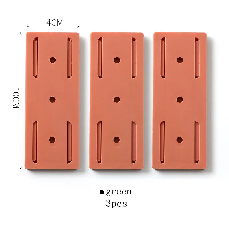 Self-Adhesive Power Socket  Strip Fixator Wall  Mounted Self Adhesive  Punch Free Row Plug Holder for Kitchen Home Office