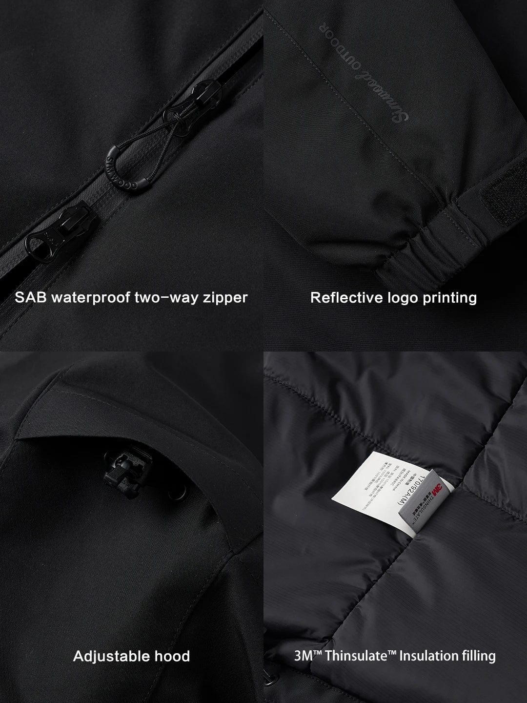 SIMWOOD 2024 Winter New Regular Fit Water-Resistant, Windproof Shell Men’s Winter Jacket with Hood Outdoor Coats