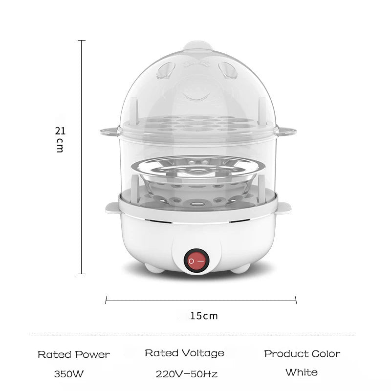 Multi Function Egg Steamer Electric Egg Cooker Corn Milk Steamed Kitchen Cooking Machine Rapid Double Layer Egg Boiler Steamer