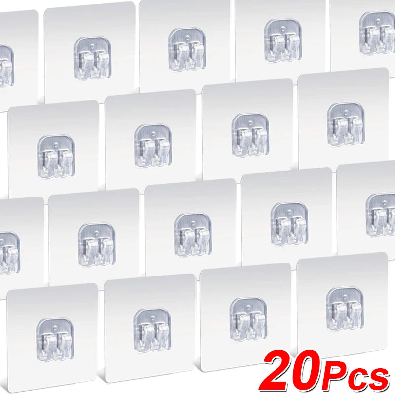 20/1pcs Multi-Purpose Hook Self Adhesive Strong Sticker Hooks Wall Hanging Holder Hook for Kitchen Bathroom Organizer Shelf Hook
