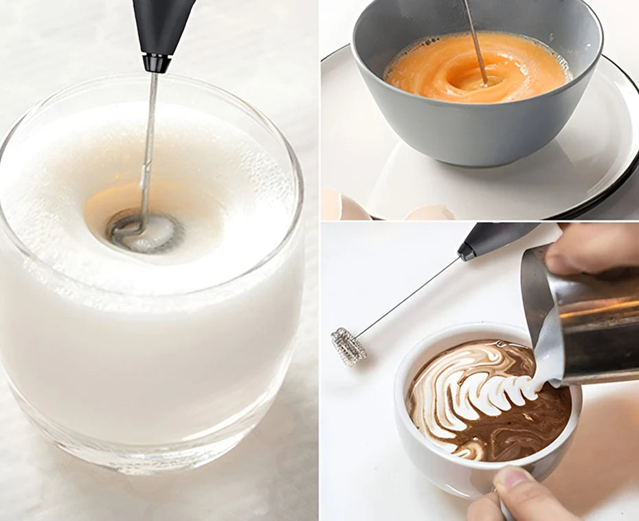 Kitchen Accessories Coffee Stirrer Baking Mixer USB Charging Electric Egg Beater 2-in-1 Double Head Milk Whisk Tools Gadgets Bar