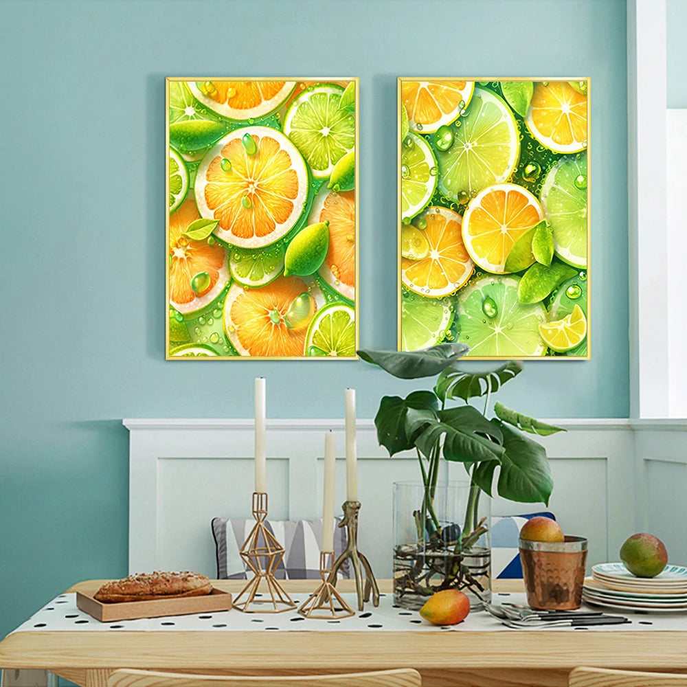 Fruit Diamond Painting Strawberry Lemon Picture Full Diamond Mosaic Cross Stitch Kit Art DIY Kitchen Restaurant Home Decoration