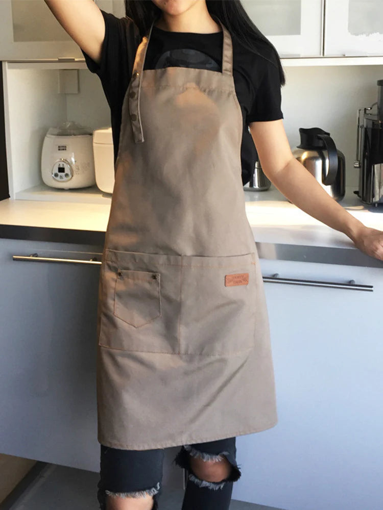 Custom Company Shop LOGO Kitchen Aprons For Woman Men Chef Work  Grill Restaurant Bar Shop Cafes Beauty Nails Studios Uniform