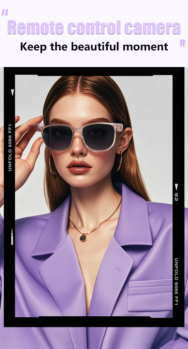 Smart Glasses Listenable Songs, Wireless Headphone Glasses, Shades for Women & Men, 3in1 Smart Glasses that Play Music 