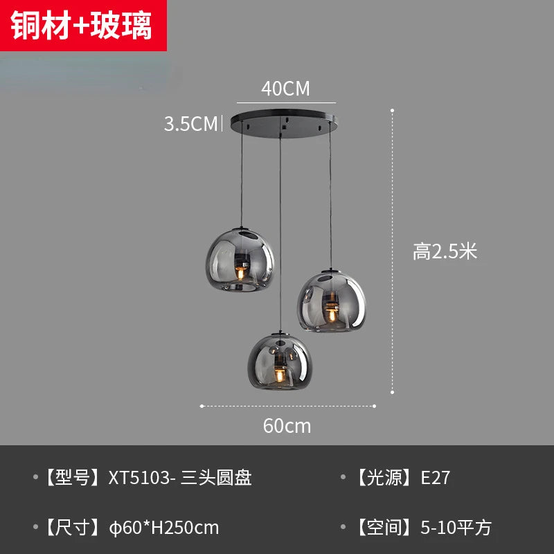 Nordic Restaurant Chandelier Lustre Pendant Lights Minimalist Coffee Shop Dining Kitchen Hanging Lamp Bar Bedroom Bedside Lamp