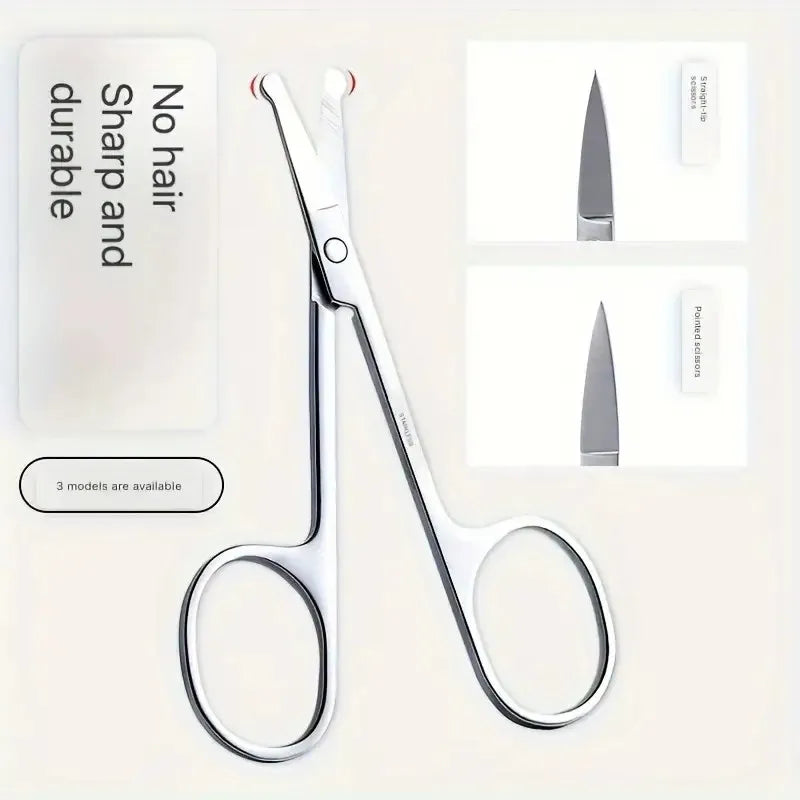 Stainless Steel Eyebrow Scissors Facial Hair Small Grooming Scissors - Eyebrow, Nose Hair & Beard Trimming Scissors For Men And