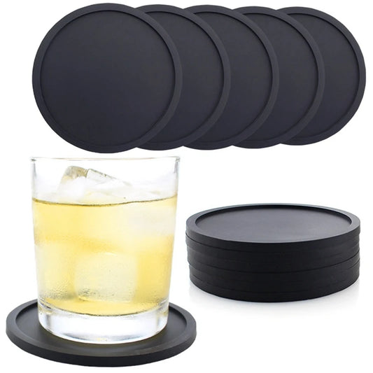 1/5Pcs Silicone Drinking Coaster Set Holder Cup Mat Pad Coaster Table Placemats Nonslip Coffee Cup Mat Kitchen Accessories