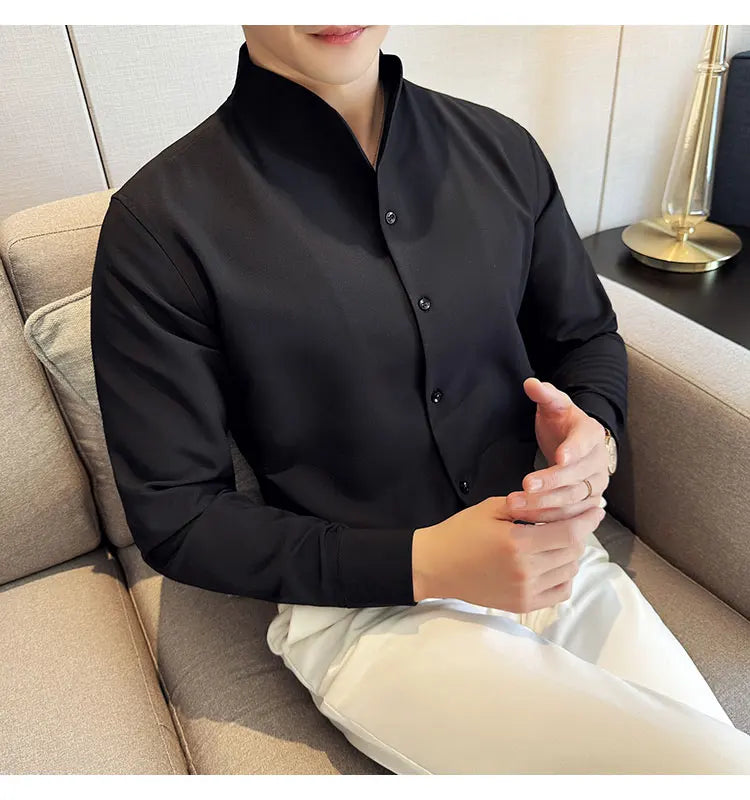 Shirts Men Dress Spring High Quality Shirts Slim Men's Business Formal Social Long Sleeve Men Casual Chemise Homme Tuxedo Shirts