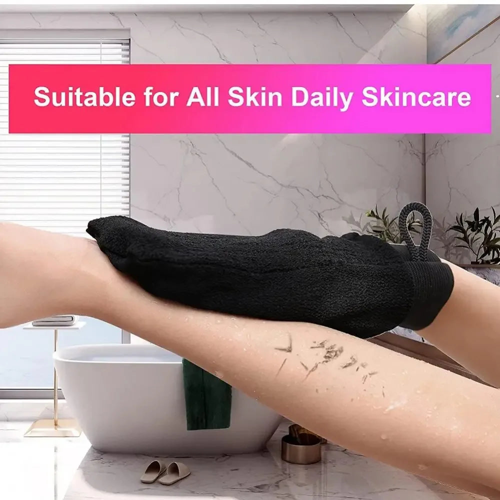 1pc Deep Exfoliating Mitt - 100% Viscose Fiber Scrub Glove for Cleaning Skin and Sloughing Off Dead Skin and Dirt