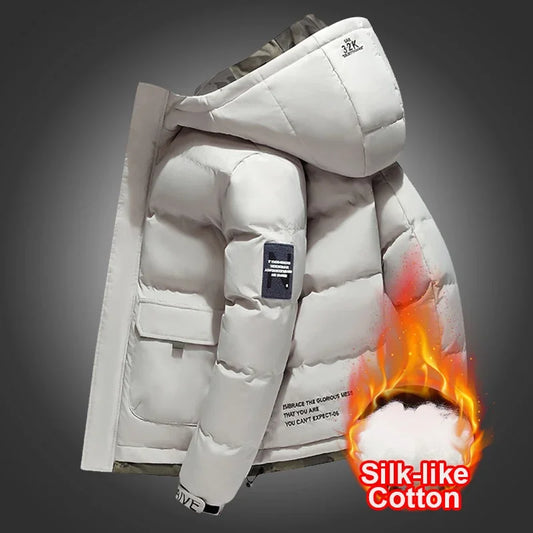 New Winter Men's Jackets Tide Korean Parkas Trend of Padded Thickened Bread Clothing Warm Couples Wear Cotton Coat