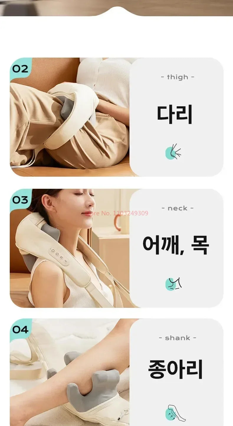 Shoulder Neck Massager Korea 26W Bldc Massager Shoulder Neck Multifunctional Kneading Hot Compress Relieve fatigue Massage Shawl