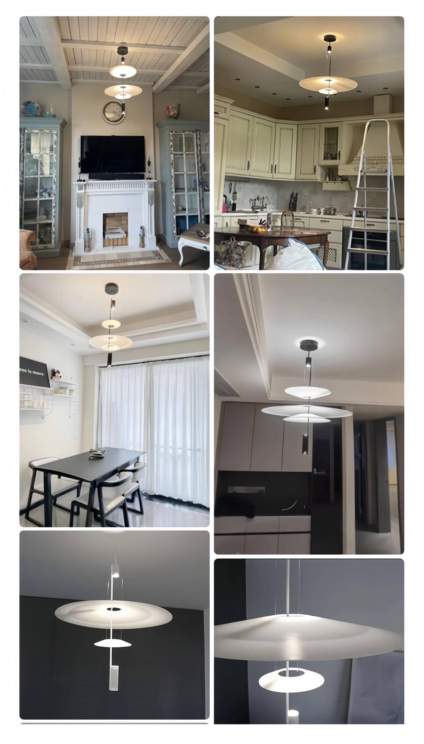 Postmodern LED Pendant Lamp Flying Saucer Indoor Decor Acrylic Chandelier Dining Table Bar Living Room Kitchen UFO Hanging Light