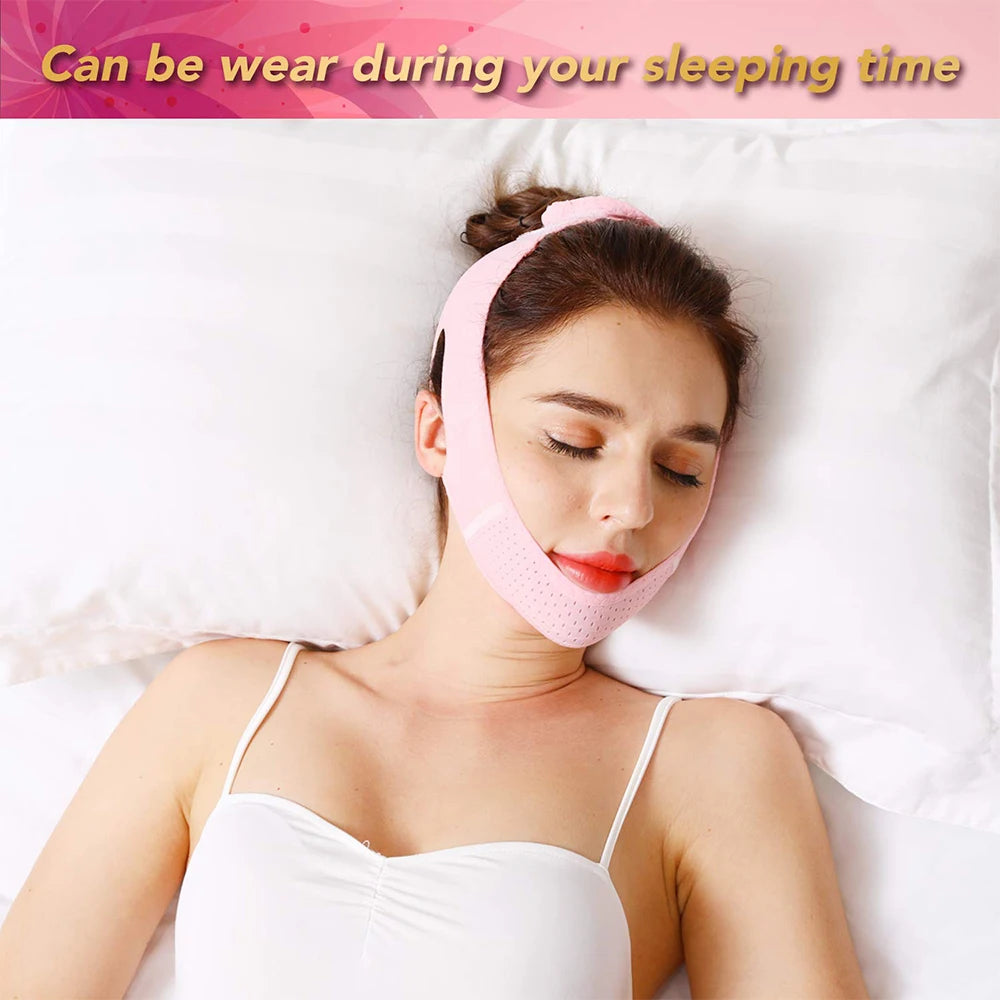 Double Chin Remover Facial Lifting Slimming Bandage V Line Shaped Cheek Face Lift Up Belt Strap Jaw Face Tightening Massagers
