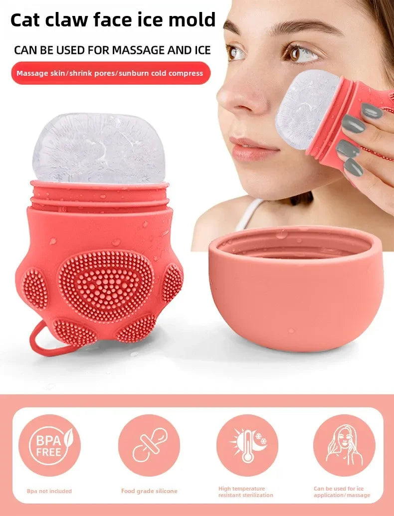 Silicone Ice Face Roller Facial Cube Roller Trays Beauty Lifting Massage Ball Contouring Treatment Reduce Acne Skin Care Tool