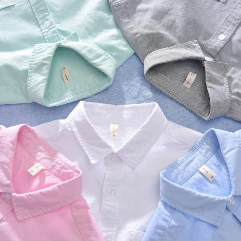 2024High-quality Men Solid Color Short-sleeve Shirts Made 100% Cotton, Suitable for Business  Casual Wear.M-3XL Loose Jacket