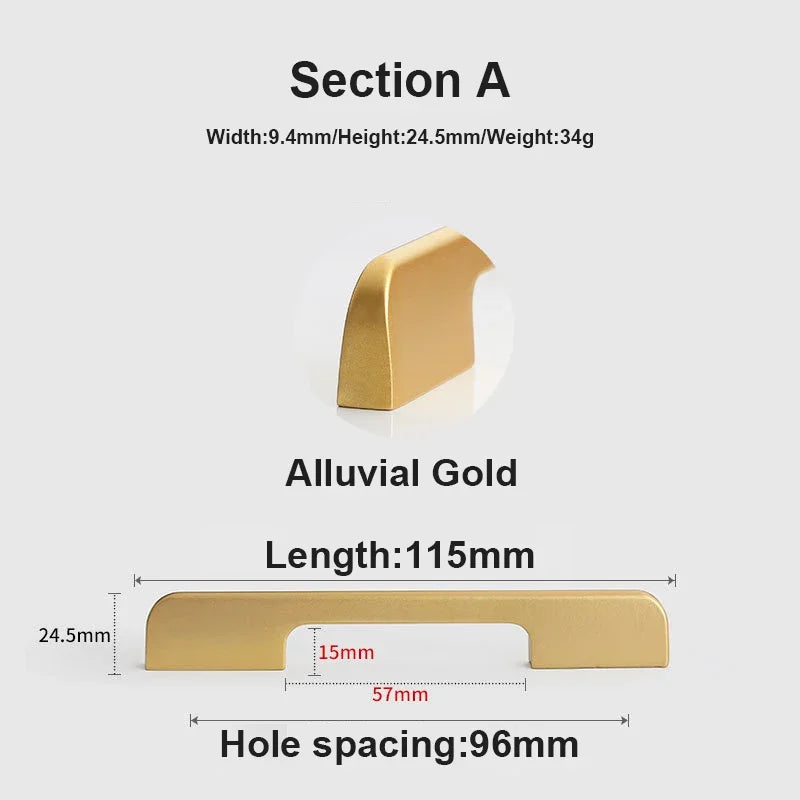 JUIDINTO 1pc Aluminium Cabinet Handle Pulls Black Handle 96-320mm Kitchen Drawer Handle for Furniture Wardrobe Closet