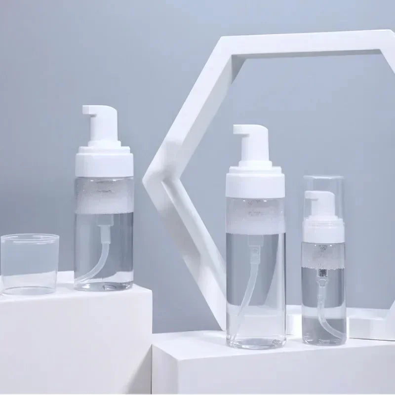 50-200ml Portable  Foaming Soap Dispensers Bottle Empty Plastic Mousse Facial Cleanser Pump Bottle Refillable Lotion Shampoo