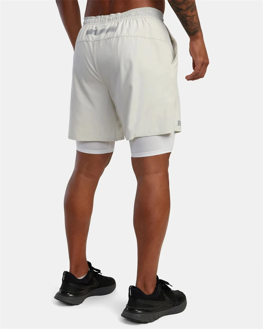 Fitness Shorts Men's Training Sports Jogging Fitness Woven Quick Dry New 2-in-1 Double-layer Sports Fitness Running Shorts