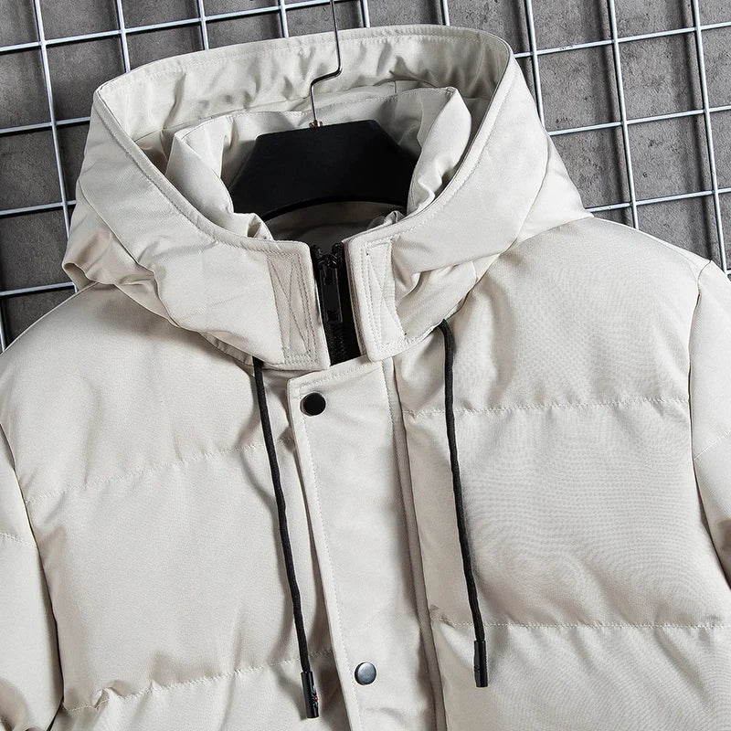 Men's Casual Fleece-padded Jacket Warm Waterproof Crisp High-quality Fabric Comfortable Skin Breathable Wear Handsome Coats