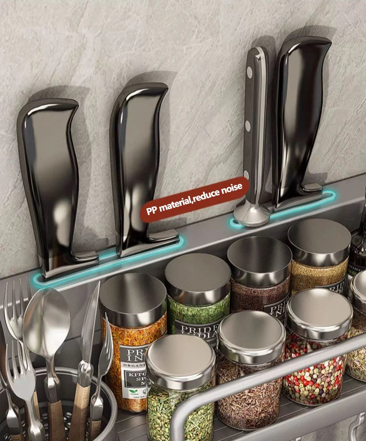 Kitchen Spice Storage Knives Holder Knife Stand Spice Rack Organizer Knives Holder Spoon and Chopsticks Rest Hanging Organizers