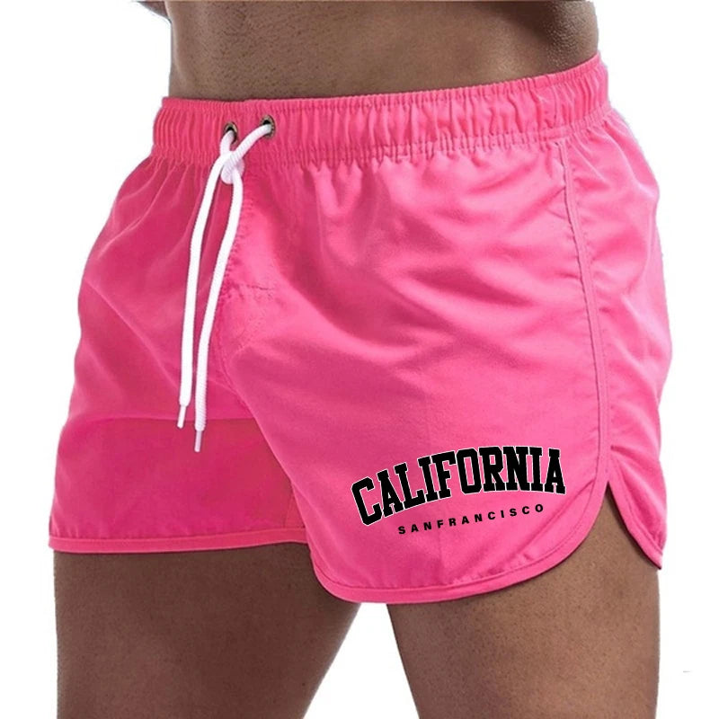 California Fashion Men's Board Shorts High Quality Beach Casual Fashion Short Pants Male Summer Running Cycling Fitness Shorts