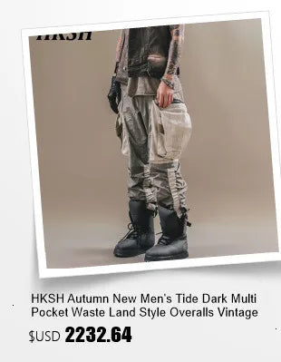 HKSH Autumn Winter New Men Tide Cotton Padded Jacket Scarf Collar Thick Long Sleeve Zipper Bread Chic Trendy RO Style Coat H2840