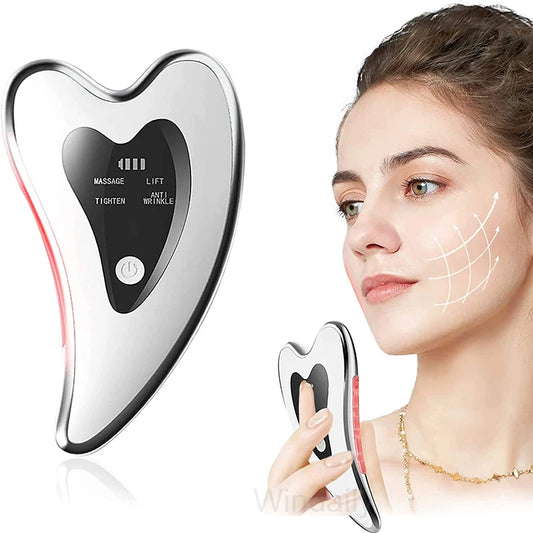 Electric Gua Sha Facial Massager Microcurrent Anti-Aging Face Lifter Skin Tightening Device Portable Face Sculpting Beauty Tool