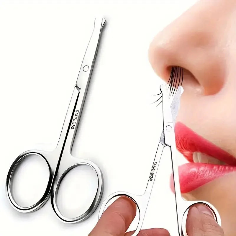 Stainless Steel Eyebrow Scissors Facial Hair Small Grooming Scissors - Eyebrow, Nose Hair & Beard Trimming Scissors For Men And