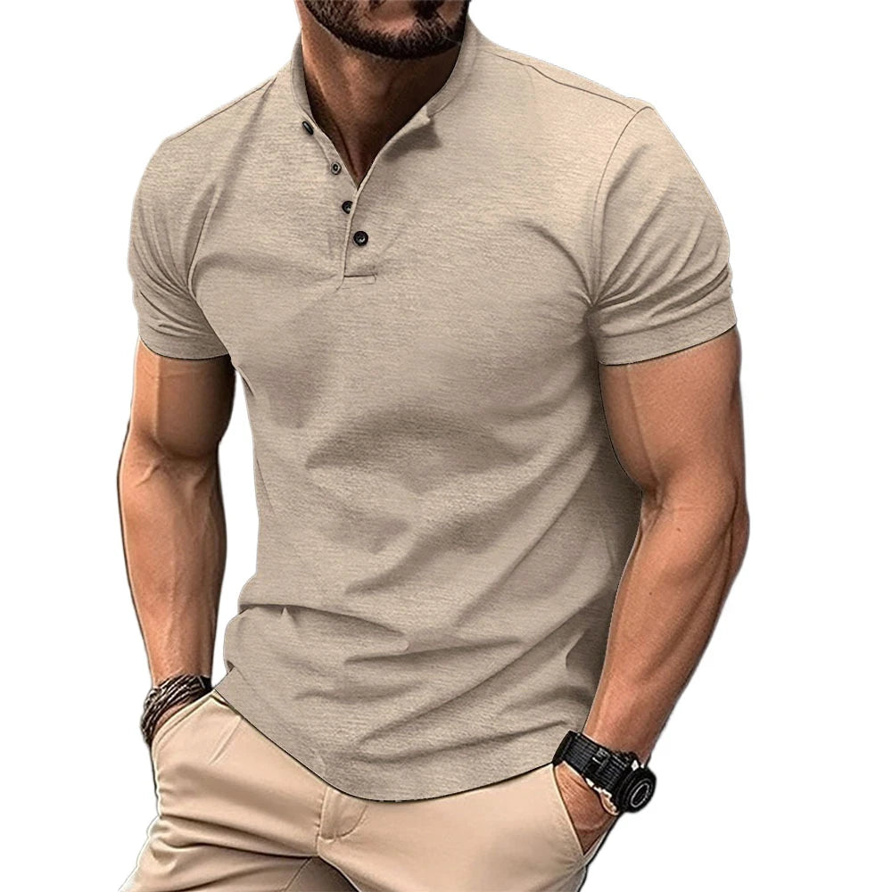 Summer Lightweight Lapel Polo Shirt Men's Short Sleeve Cotton Breathable Fashion Slim Fit Polo Shirt Male Fitness T-shirt