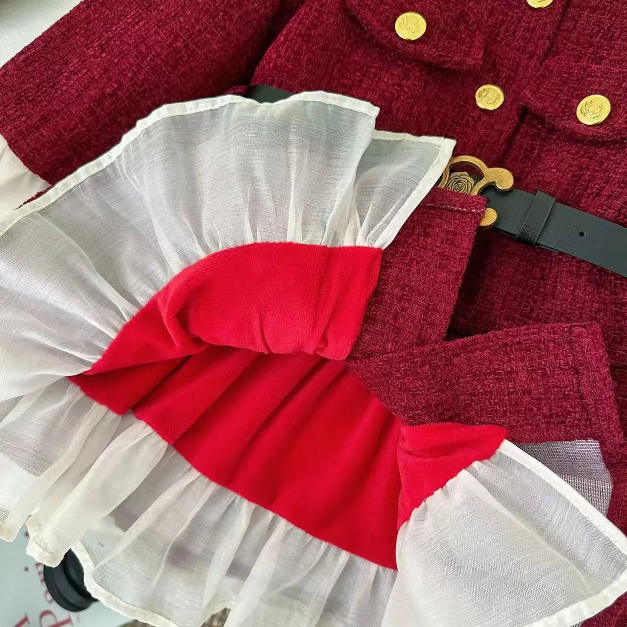 Girls Casual Dresses Pleated Dress with Fleece and Thickening Princess Dress for Girls 2 To 7 Years Kids Clothes for Girls