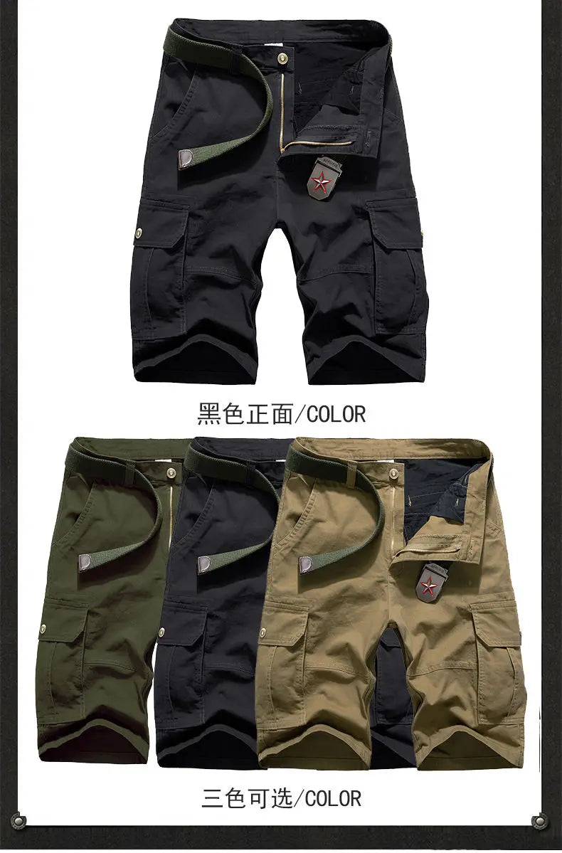 Military Men Camouflage Tactical Cargo Shorts Summer New Y2k Multiple Pockets Loose Big Size Outdoor Sports Knee Lenght Pants