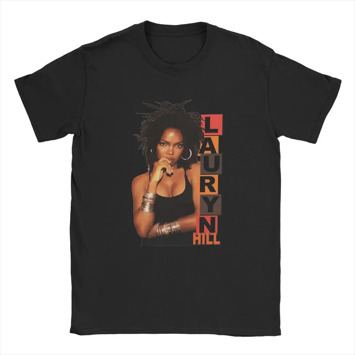 Men's T-Shirts Lauryn Hill Fugees The Famous Vintage Cotton Tee Shirt Short Sleeve Music Hip Hop Harajuku T Shirt Round Neck