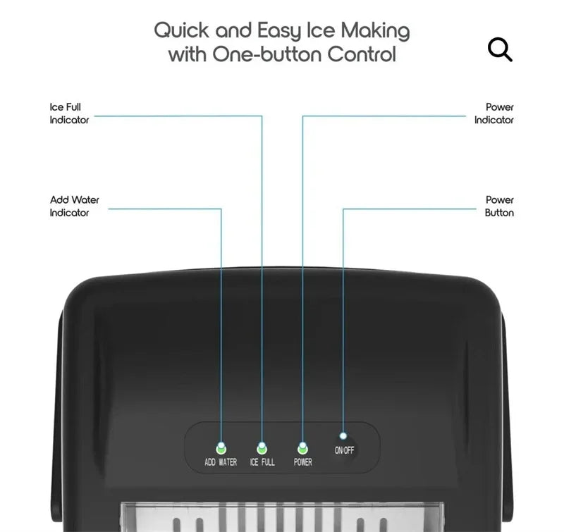 Electric Ice maker for Bar Home Kitchen Office bullet cylindrical Cube Maker via Scoop Automatic mini ice making Machine