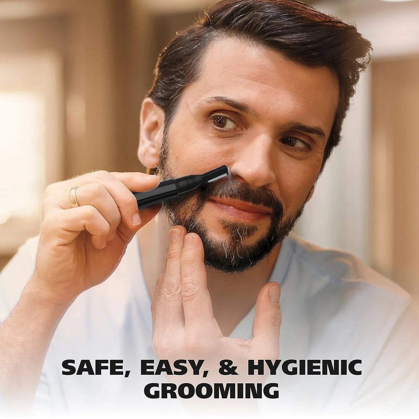 VGR Washable Nose Hair Trimmer Beard Facial Hair Trimer Eyebrow Electric Brow Nose Trimmer 2 In 1 Rechargeable V-613
