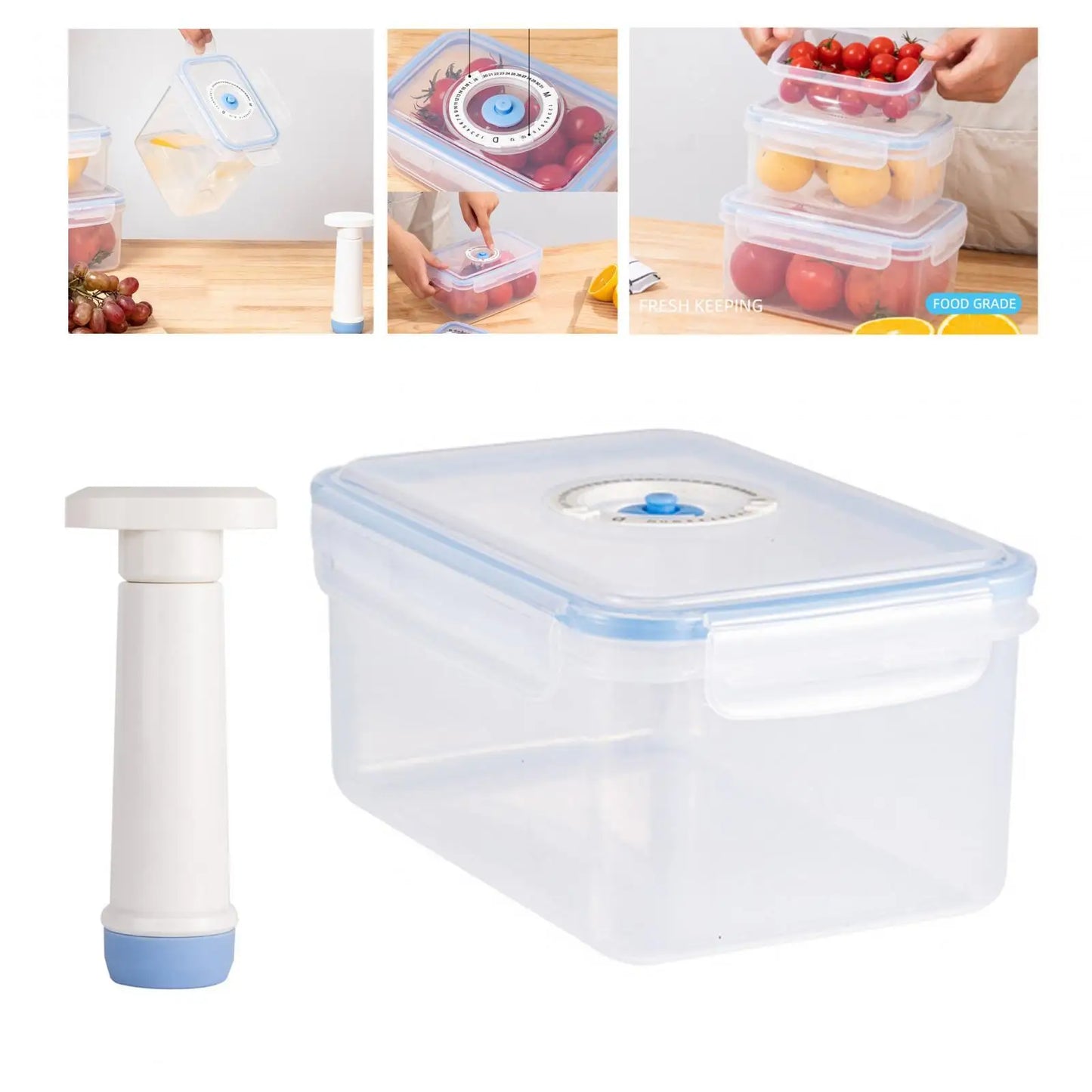 Vacuum Container Frige Multipurpose Airtight Oven Leakproof Vacuum Seal Container for Kitchen Fruits Vegetables Dry Foods Rice