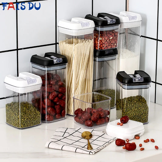 FAIS DU Food Storage Jar With Lid Kitchen Container Kitchen Organizer Stackable Dustproof Moisture Resistant Kitchen Accessories