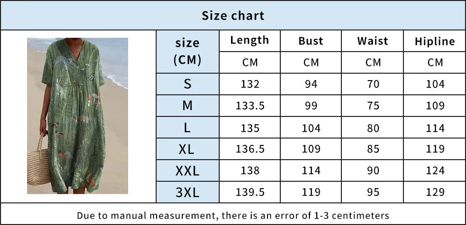 Summer Women Print Dress New Fashion V Neck Short Sleeve Loose Holiday Casual Dresses Female Beach Party Vestidos Robe Femme