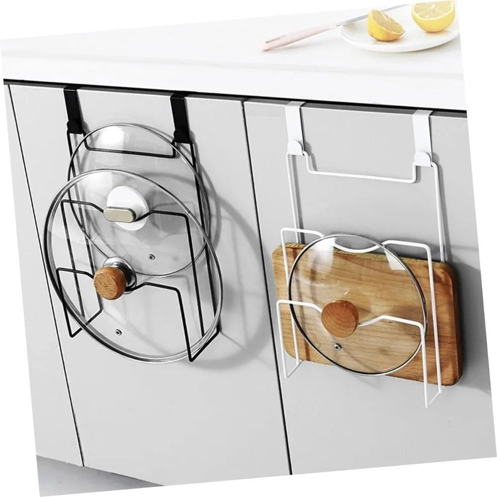 Wall Mounted Pot Cover Rack Suspension Space-saving Cutting Board Drainage Rack Kitchen supply No Punching Required