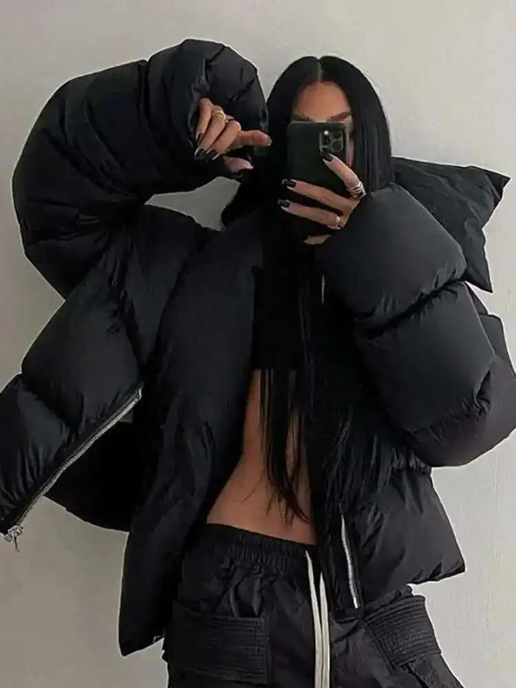 HKSH Autumn Winter New Men Tide Cotton Padded Jacket Scarf Collar Thick Long Sleeve Zipper Bread Chic Trendy RO Style Coat H2840