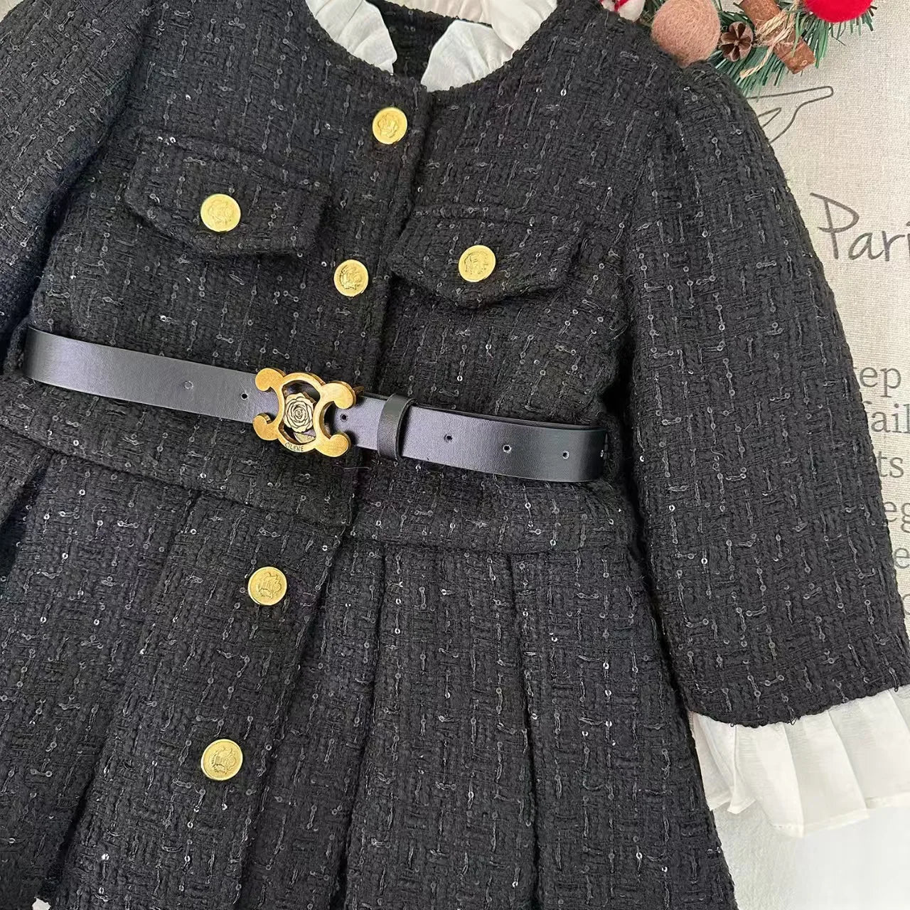 Girls Casual Dresses Pleated Dress with Fleece and Thickening Princess Dress for Girls 2 To 7 Years Kids Clothes for Girls