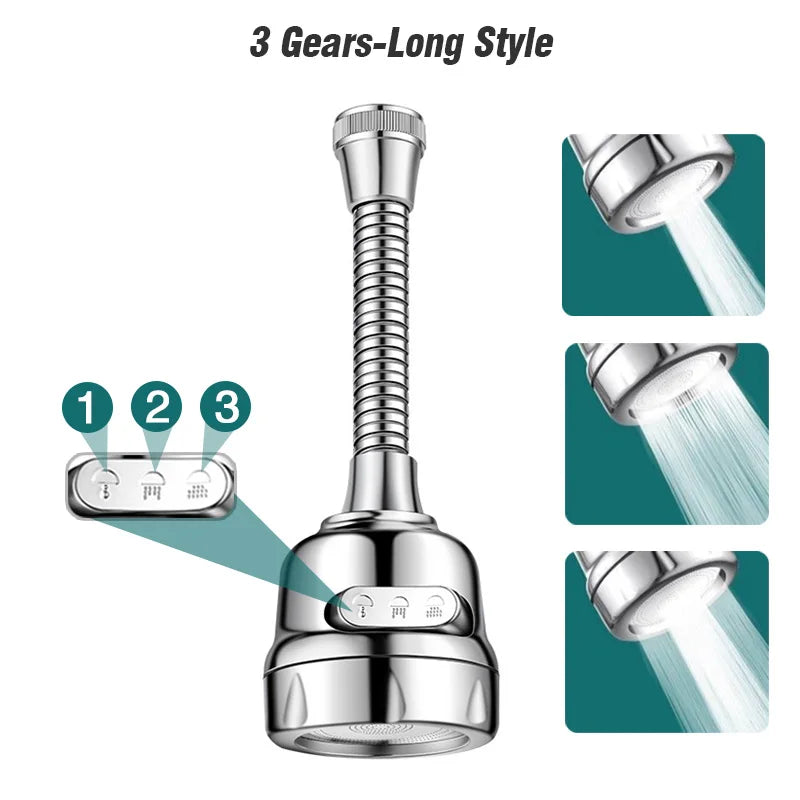 Faucet Extender 360 Degree Rotary Kitchen Sink Faucet Bubbler Water-Saving Device Adapter Soft Water Nozzle Bathroom Accessories