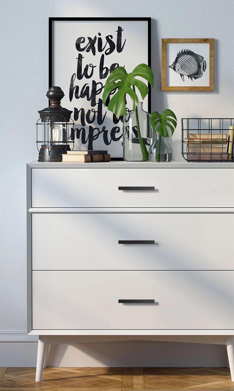 JUIDINTO 1pc Aluminium Cabinet Handle Pulls Black Handle 96-320mm Kitchen Drawer Handle for Furniture Wardrobe Closet