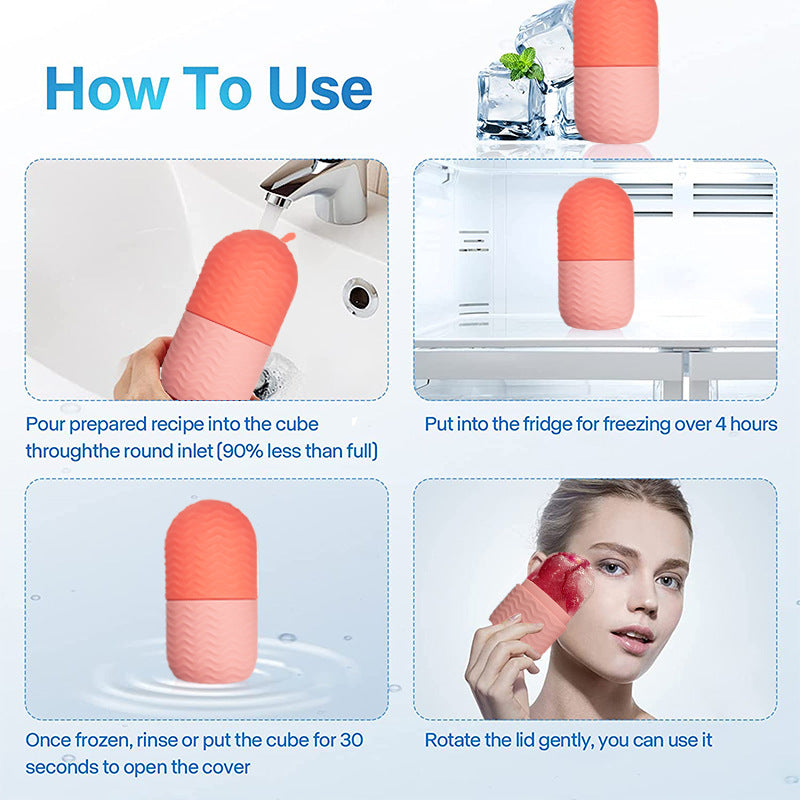Skin Care Beauty Silicone Ice Facial Roller Lifting Contouring Tools Ice Cube Trays Ice Globe Balls Face Massager Skin Care Tool