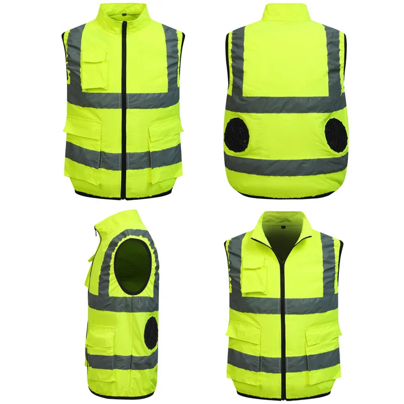 Summer Worker Cooling Vest Men Fan Vest Air Conditioning Clothes Luminous Fan Work Clothes Usb Fan Jacket Body Cooling Clothes